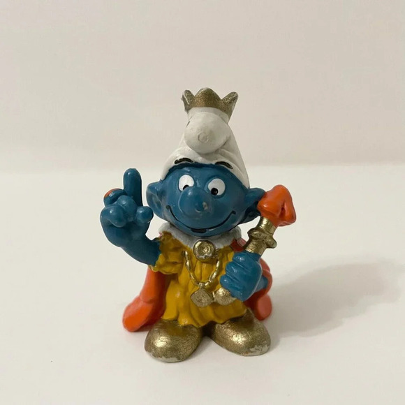 Vintage Smurf Smurfs King Mushroom Wand Wizard Sorcerer Schleich Peyo Figure - Picture 6 of 13
